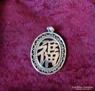 Kínai jókívánság medál 925-ös ezüst filigrán munka