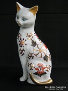 Bájos porcelán cica lány nagy méretű macska