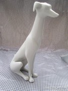 Drasche (Budapest) art deco fehér porcelán kutya