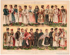 Magyar nemzeti viseletek II., Pallas színes nyomat 1896