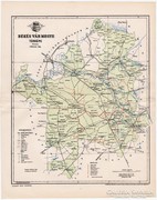 Békés vármegye térkép 1896, eredeti, antik