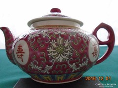 JINGDEZHEN-a volt CSÁSZÁRI MANUFAKTÚRA-Famille Rose tea kiöntő-dombor zománc mintás