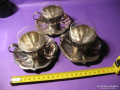 Ezüst mokkás kávés készlet 3 szem az ezüst össz 310 g 800-as