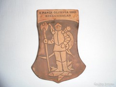 Kerámia agyag plakett - I. Papír Olimpia 1981 Kiskunhalas