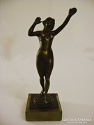 Integető Női bronz szobor