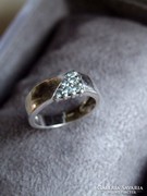 Ezüst gyűrű akvamarin kövekkel