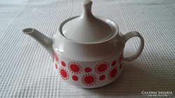 Alföldi Piros pöttyös Porcelán Tea kiöntő