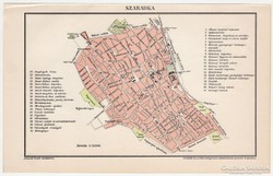 Szabadka térkép 1898, Pallas nyomat, antik, eredeti
