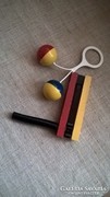 2-Piece old retro game. Rattle and wooden clapper in one