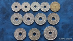 Régi Francia érmék, 12 db egyben.