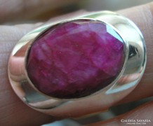 925 ezüst gyűrű indiai opak rubinnal 17,5/55 mm mérettel