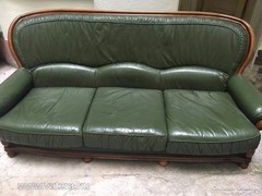 Klasszikus zöld bőr kanapé