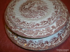 4 db. angol jelenetes porcelán tányér