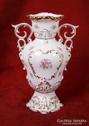 Hollóházi barokk váza (30 cm)
