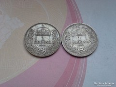 1893,1894 magyar 1 korona