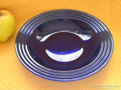 Kék üveg tál, tányér