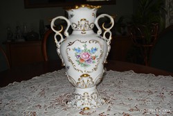 hollóházi barokk váza, ritka mintás