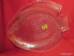 Francia arcoroc hal alakú üveg tál  kínáló asztalközép 40  cm 1701/7