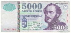 5000 forint 1999. BC sorszám