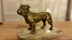 Antik bronz boxer - kutya szobor , levélnehezék