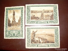 3 db Rigler Budapest 1938-as képeslap