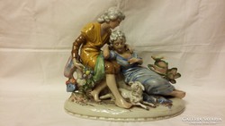 Beautiful large porcelain statue of a couple in love