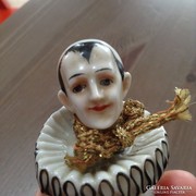 Antik Pierrot porcelán bohóc fej