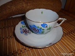 Herendi kékvirágos teás csésze+alj