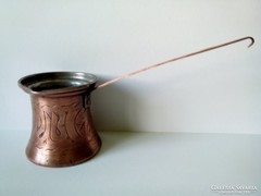 Antique decorative red copper pourer is also good for making large Turkish coffee