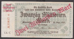 1923.Mannheim Banknote 2 Milliárd márka.
