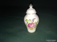 Herendi virágos porcelán mini urna váza 9 cm