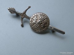 Ap 471 - Antik ezüst Skócia skót bross kard pajzs