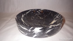 Fekete - fehár márvány tál , másfél kiló