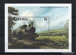 Libéria vasúti blokk postatisztán
