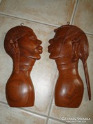 Afrikai pár,fali maszk,30cm
