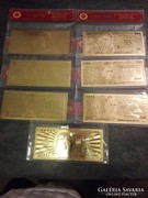 24 karátos arany bevonatú Dollár forgalmi sor certifikált ta