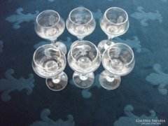 6 db -Talpas csiszolt üveg pohár készlet-12,5 cm