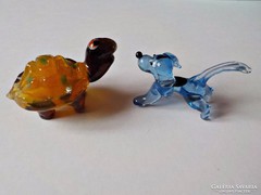 Muránói üveg teknősbéka és kutyus