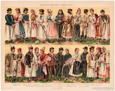 Magyar nemzeti viseletek II., 1896, Pallas nyomat, eredeti