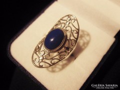 Szecessziós hatalmas ezüst gyűrű lápisz lazulival