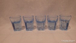 5 db kék üveg likőrös pohár ( ami mindig hiányzik )