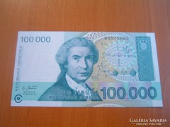 HORVÁTORSZÁG 100.000 DINÁR 1993 UNC