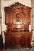 ​Gyönyörű antik ónémet  faragott tálaló szekrény!