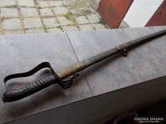Régi tiszti kard,bőr markolattal,fém hüvellyel 82/96 cm