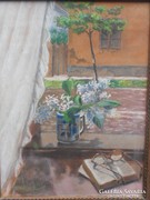 Nagy István 1911-es festménye.Kilátás az ablakból.