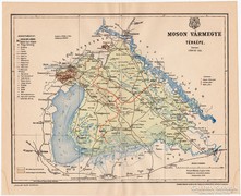 Moson vármegye térkép 1897 II., antik, eredeti