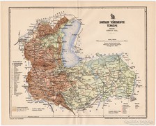 Sopron vármegye térkép 1897, antik, eredeti