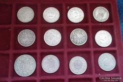 Svájci ezüst 1 frank-11db és 2 db 2frank
