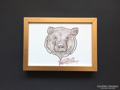 Grizzly Bear Portre modern akvarell