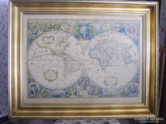 Díszes régi világtérkép